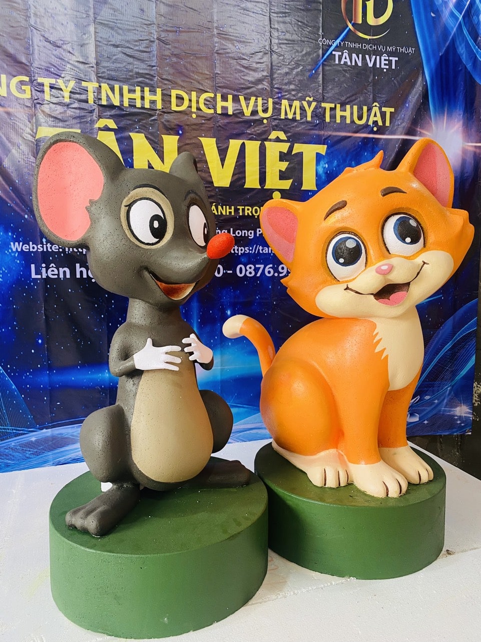Mô hình trang trí mèo và chuột